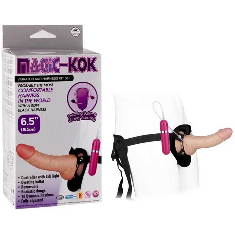 MAGIC KOK 16.5 CM TITRESIMLI II DOLU SKLEBILIR PENISLI STRAP-ON PROTEZ PENIS C-167